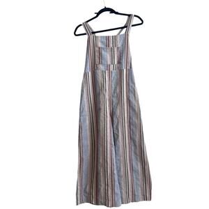 Blush Multicolor Striped 100% Cotton Overall Jump Suit with Adjustable Tie